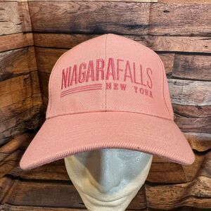 Pink Niagara Falls New York Hat Adjustable H & L Strapback Cap USA State Park